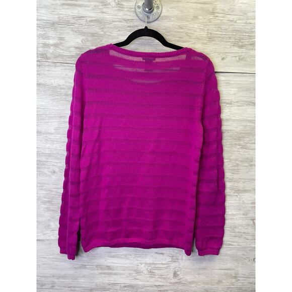 Ann Taylor Sweater Size S Womens Fuchsia Long Sleeve Lightweight Cotton - Picture 7 of 8